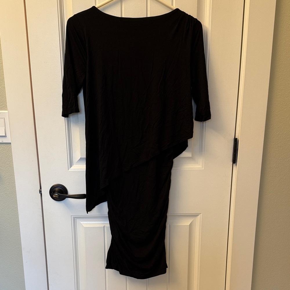 Three Dots Black Asymmetrical Dress - Picture 3 of 7